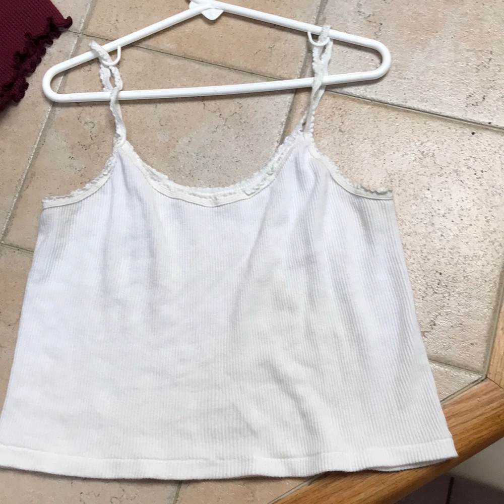 White cropped tank top